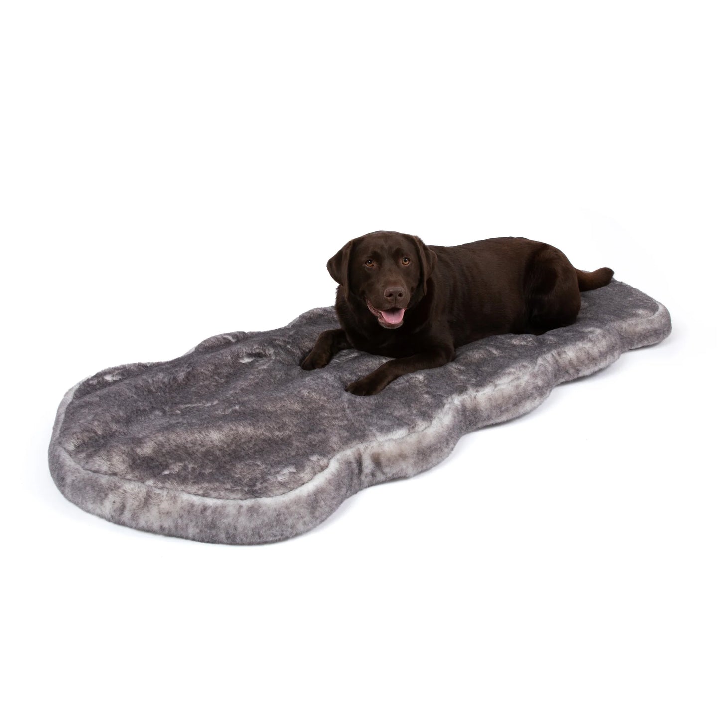 PupRug™ Luxe Orthopedic Runner Bed + Matching Waterproof Blanket Bundle - Ultra Soft Chinchilla