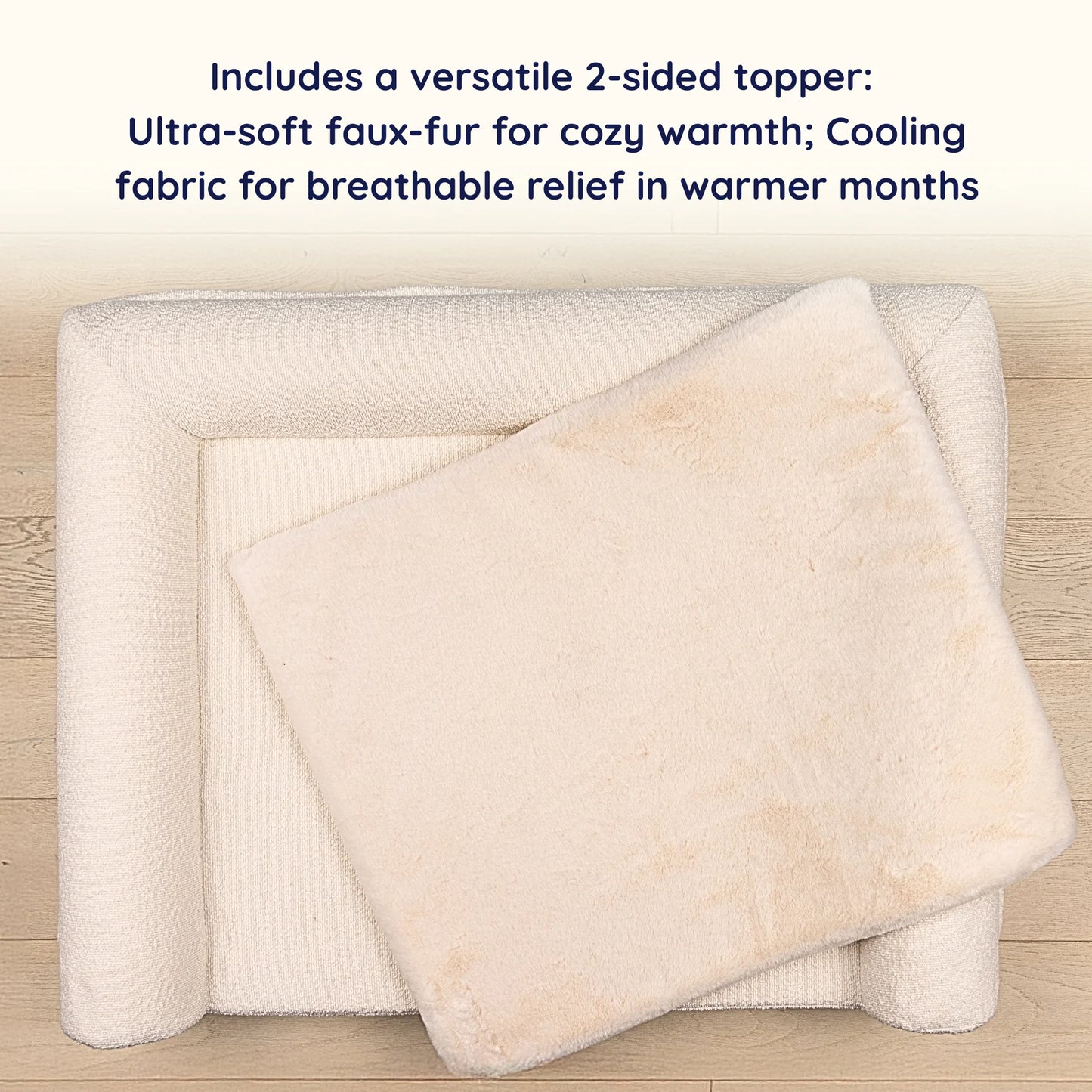 PupLuxe™ 3-Bolster Dog Bed - Cream Bouclé