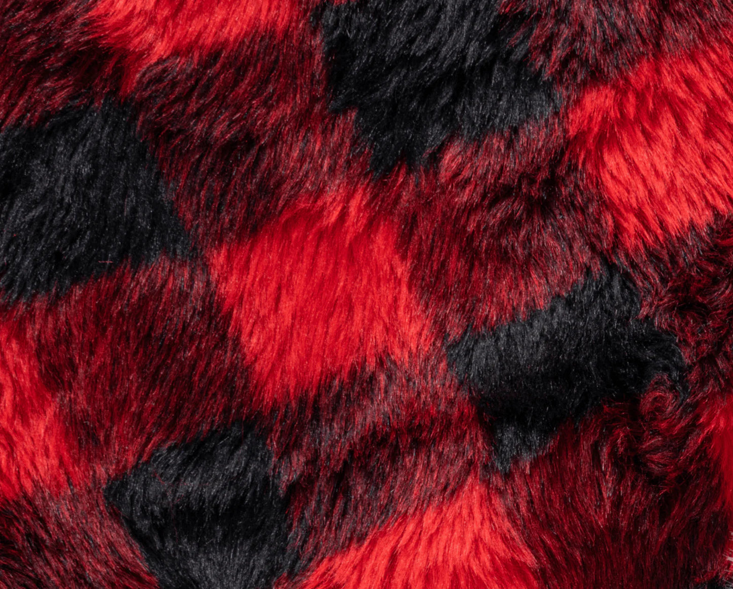 PupRug™ Faux Fur Orthopedic Dog Bed Cover - Curve Red & Black Plaid (Bed Not Included)