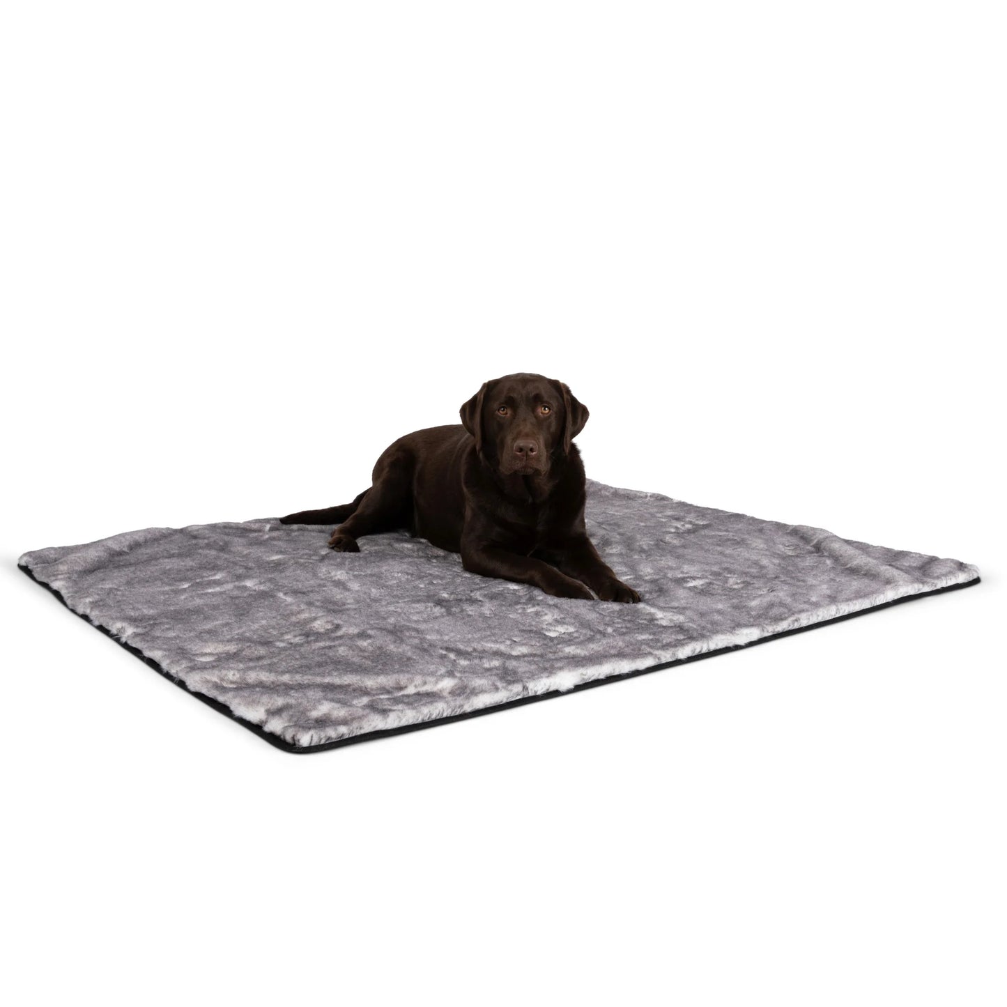 PupRug™ Luxe Orthopedic Runner Bed + Matching Waterproof Blanket Bundle - Ultra Soft Chinchilla