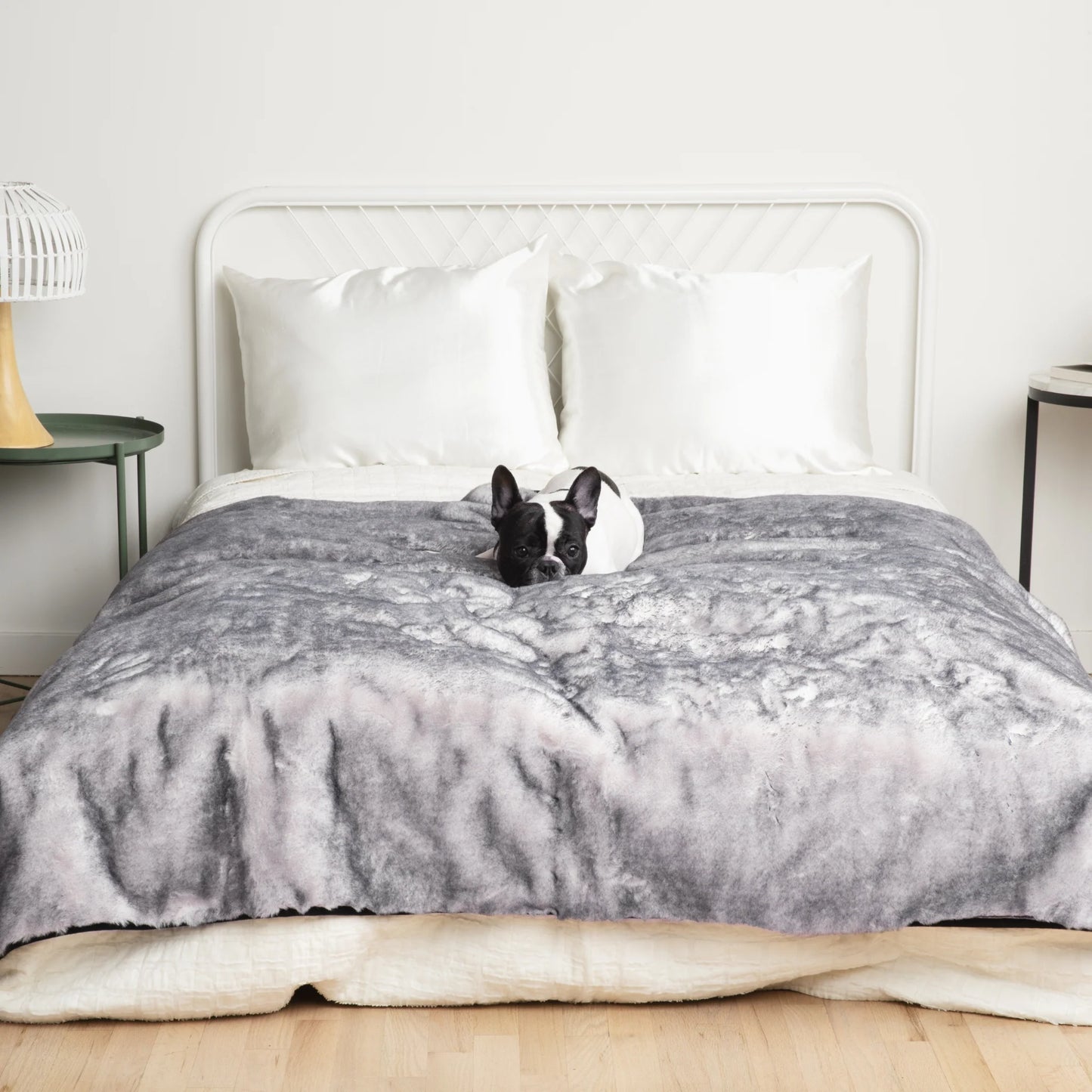 PupRug™ Luxe Orthopedic Runner Bed + Matching Waterproof Blanket Bundle - Ultra Soft Chinchilla