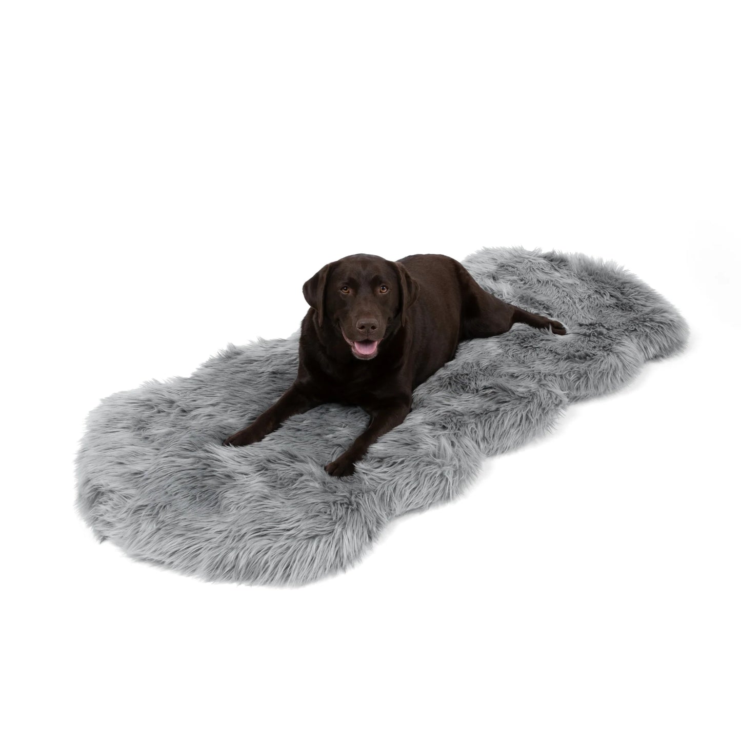 PupRug™ Runner Faux Fur Memory Foam Dog Bed - Charcoal Grey