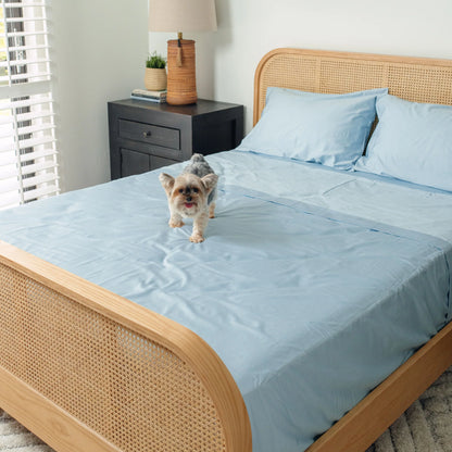 PupSheets™ Hair Resistant, Antimicrobial & Cooling Sheet Set - Sky Blue