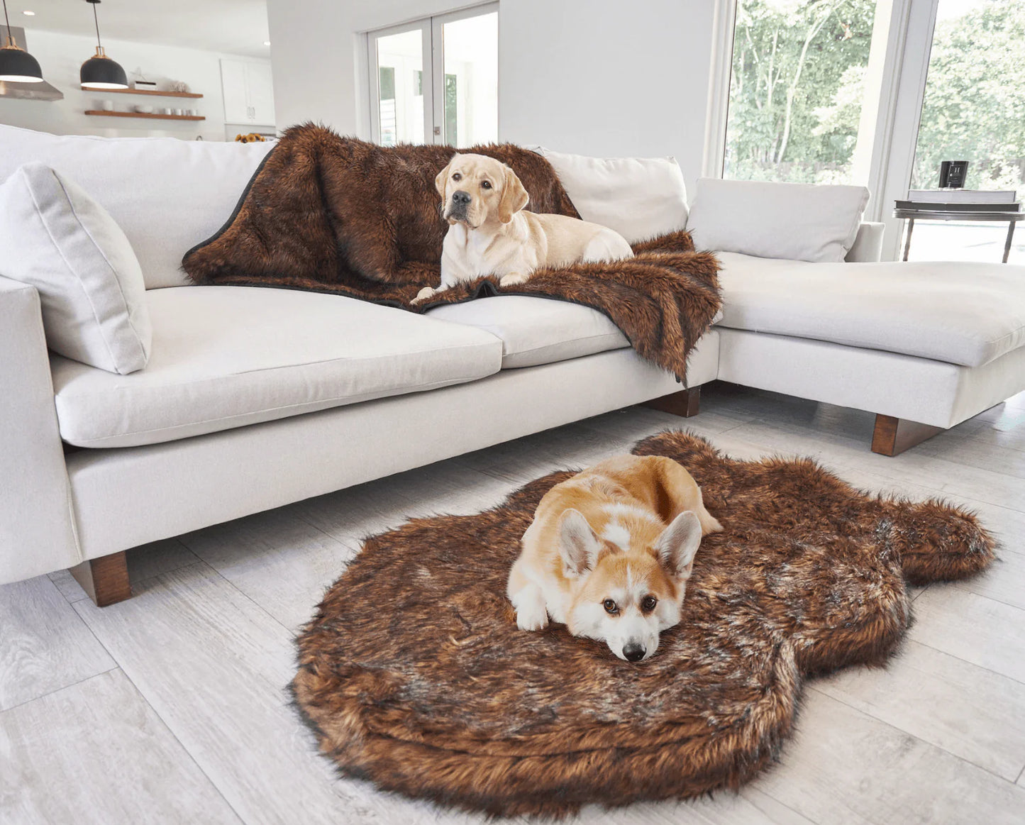 PupRug™ Orthopedic Bed + Matching Waterproof Blanket Bundle - Brown