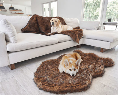 PupRug™ Orthopedic Bed + Matching Waterproof Blanket Bundle - Brown