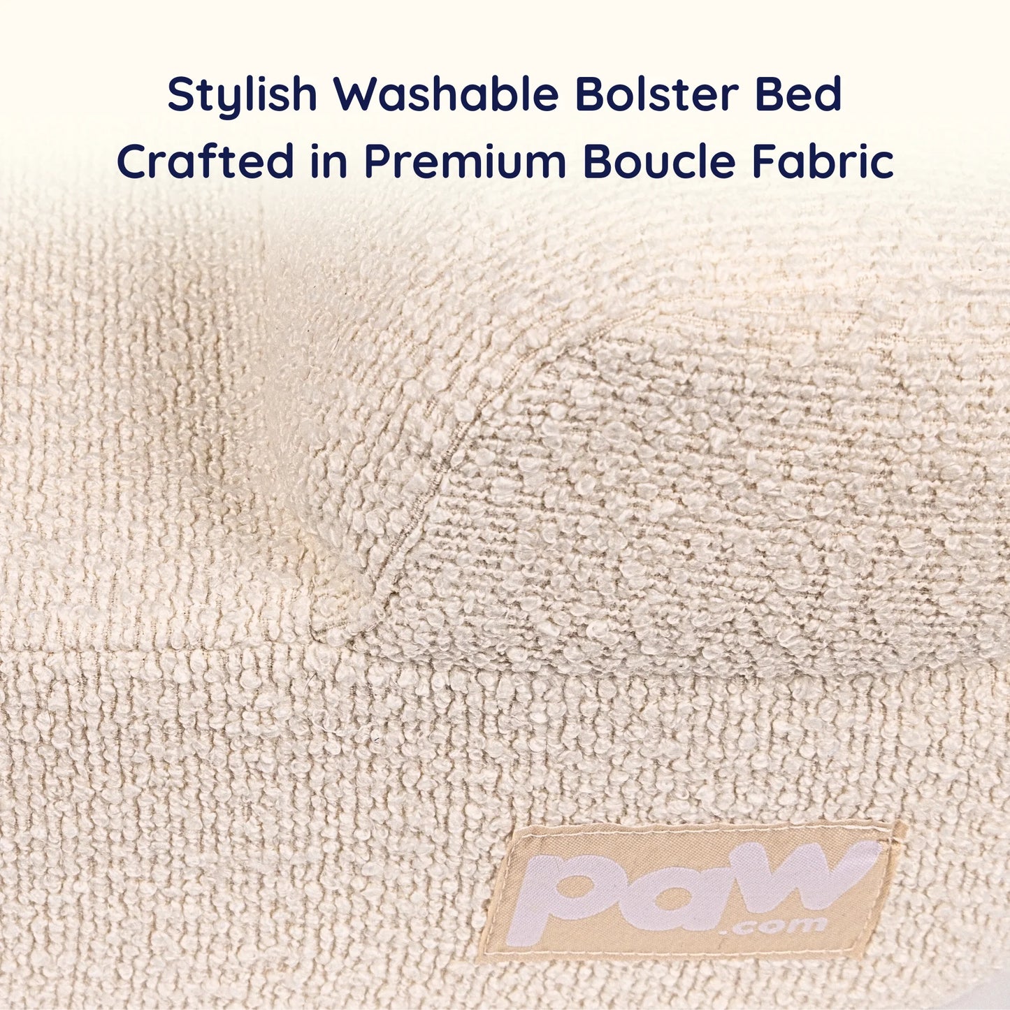 PupLuxe™ 3-Bolster Dog Bed - Cream Bouclé