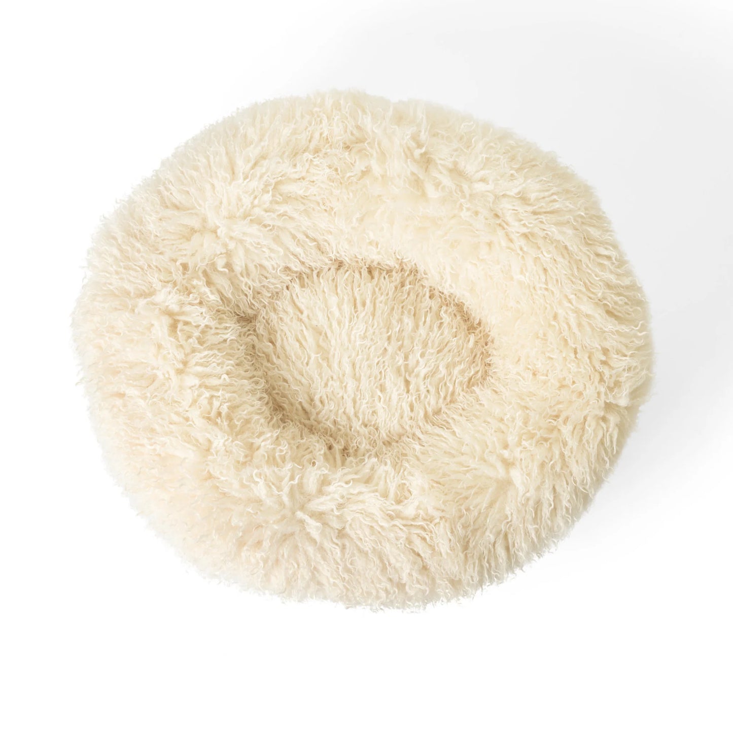 PupPouf™ Luxe Faux Fur Donut Dog Bed - Plush Sheep Ivory