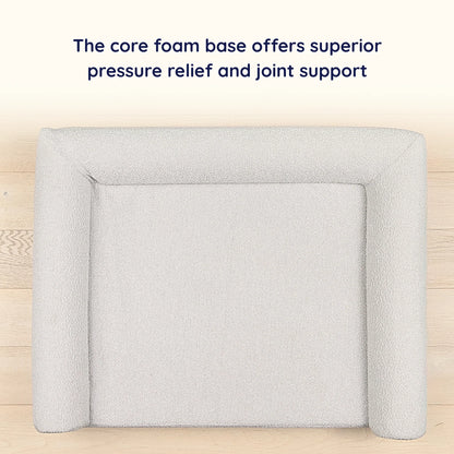 PupLuxe™ 3-Bolster Dog Bed - Grey Bouclé