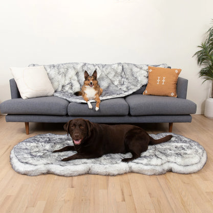 PupRug™ Luxe Orthopedic Runner Bed + Matching Waterproof Blanket  Bundle - Ultra Plush Arctic Fox