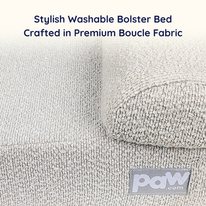 PupLuxe™ 3-Bolster Dog Bed - Grey Bouclé