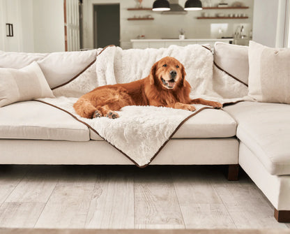 Paw.com x BarkBox PupProtector™ Short Fur Waterproof Throw Blanket - Polar White