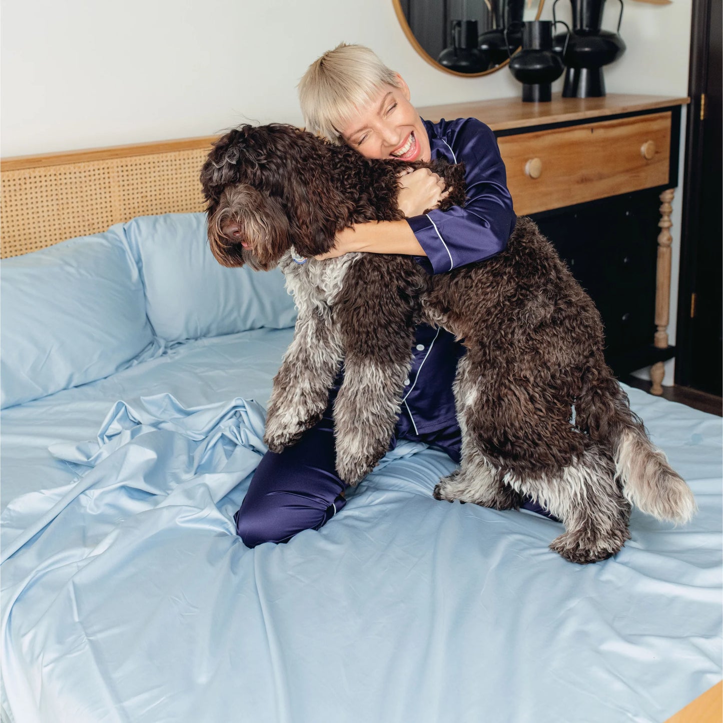PupSheets™ Hair Resistant, Antimicrobial & Cooling Sheet Set - Sky Blue